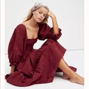Free People Dahlia Embroidered Maxi Dress